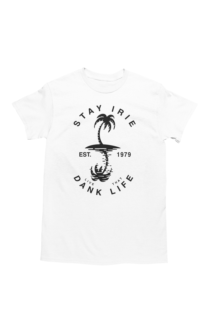 Stay Irie Live That Dank Life Palm tee - White (black logo)